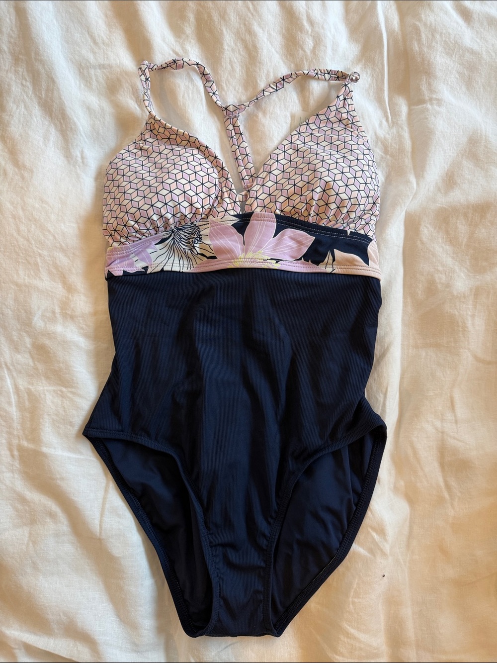 Carve Designs Navy & Pink Floral One-Piece Swimsuit